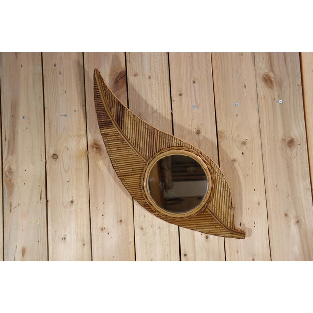 Rattan Mirror from Vivai Del Sud, 1970 For Sale - Image 3 of 8