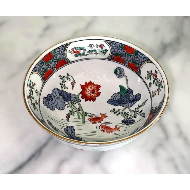 Asian Style Vintage Hand Painted Bowl From Macau For Sale - Image 4 of 9
