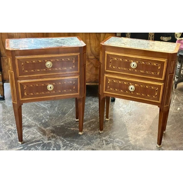 19th Century Pair of 19th Century Italian Tables With Marquetry Inlay For Sale - Image 5 of 6