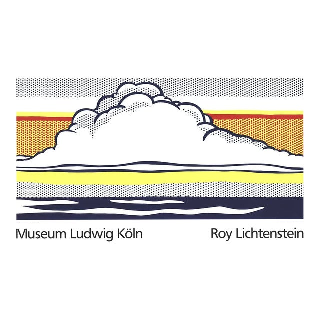 1989 Roy Lichtenstein 'Cloud and Sea' Pop Art White,Yellow,Orange,Gray,Black,Silver,Red Germany Serigraph For Sale