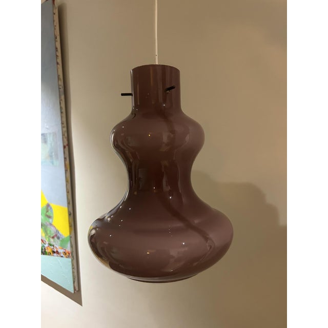 Vintage Glass Pendant Light, 1970s For Sale - Image 10 of 11