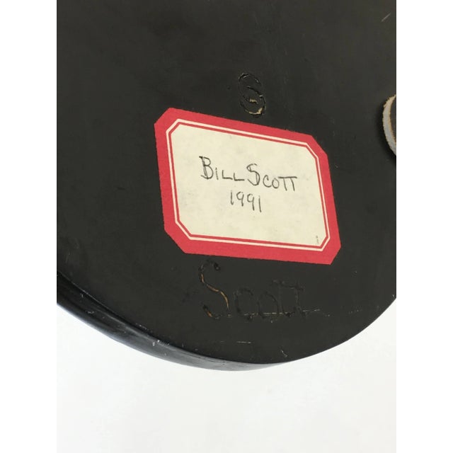 Brass Heron or Crane and Walnut Table Top Sculpture by Bill Scott For Sale - Image 6 of 7