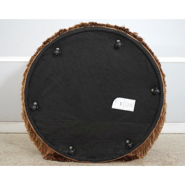 Marge Carson Large Round Upholstered ‘Puff’ Ottoman For Sale - Image 11 of 13