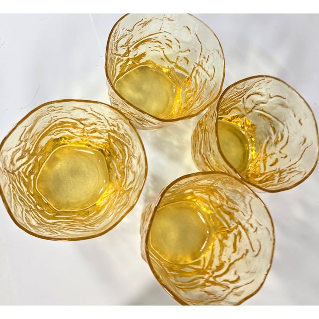 Lemon Crinkle Lowballs- Set of Four For Sale - Image 12 of 13