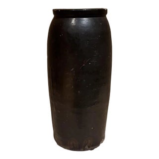 1980s Modern Dark Brown Ceramic Vase For Sale