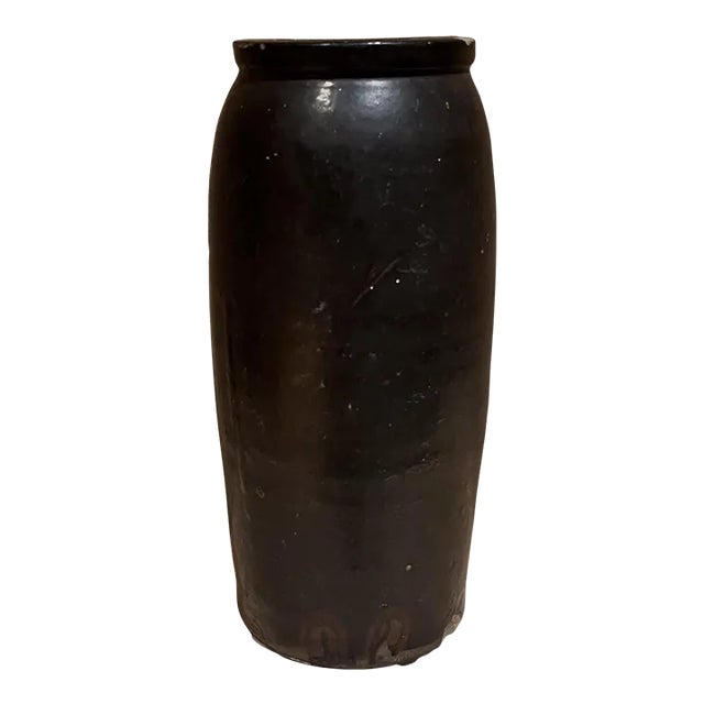 1980s Modern Dark Brown Ceramic Vase For Sale