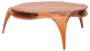 Sankao Coffee Table in Iroko Wood by Henka Lab