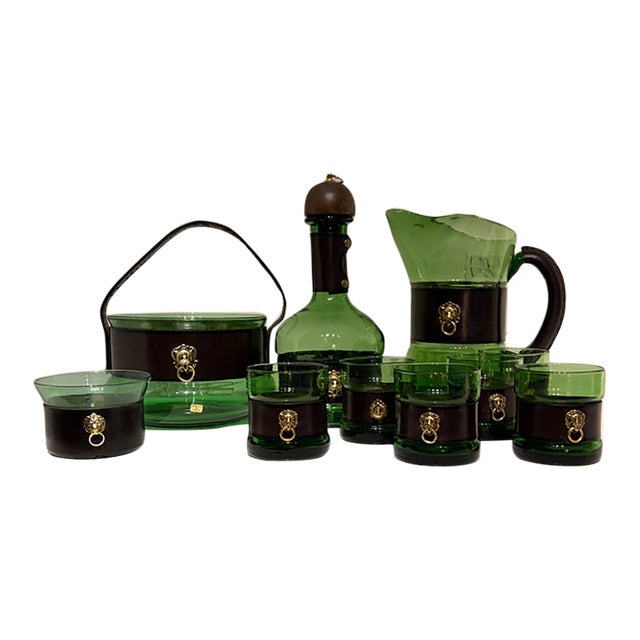 1960s Italian Bar Set 10 Piece For Sale