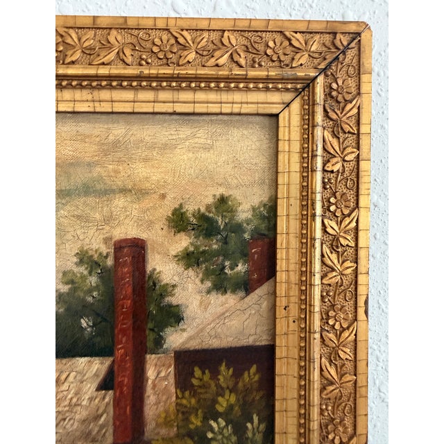 Late 19th Century 1887 Antique 19 C. American Oil Painting Signed Landscape Shattuck Frame Clamps For Sale - Image 5 of 12