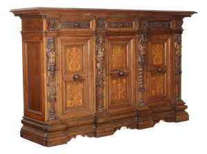Neo-Renaissance Style Cabinet in Carved Wood