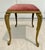 Metal Louis XVI Rocco Style Brass Cabriole Leg Pink Upholstered Vanity Bench Stool For Sale - Image 7 of 12