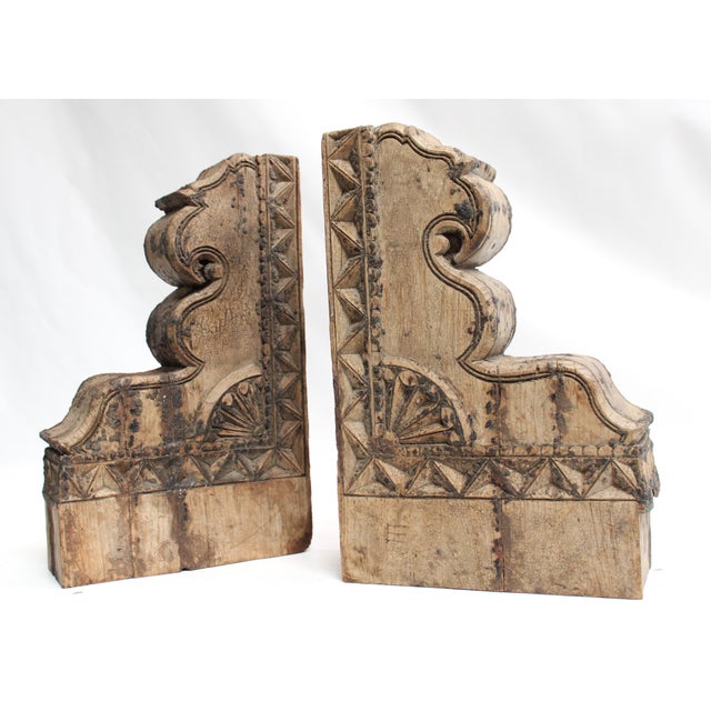 A handsome pair of vintage corbels. Repurpose history - make wall brackets, support a mantle, add a small decorative...