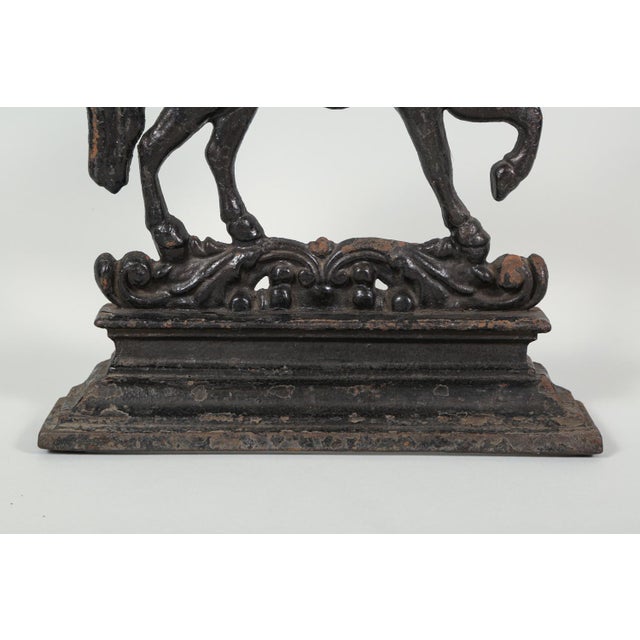 Antique Victorian Arabian Horse Cast Iron Doorstop For Sale - Image 4 of 8