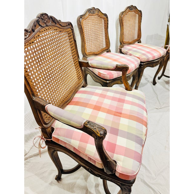Mid 20th Century Set of 4 French Louis XV Style Cane Chairs For Sale - Image 11 of 11