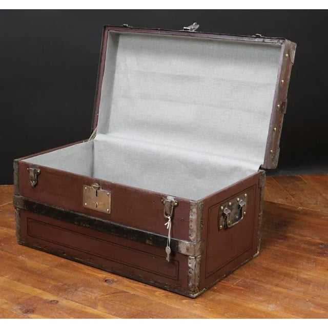 Antique French Wooden Crate with Key For Sale - Image 5 of 6