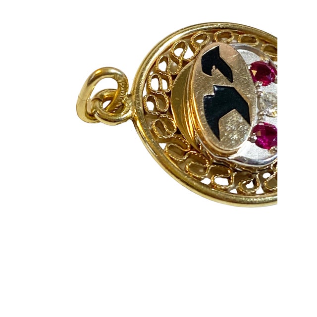 Metal Vintage 12k Gold Filled Hallmarked Round Shape Pendant For Sale - Image 7 of 9