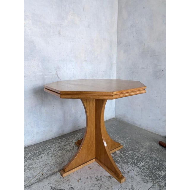 Wood Arts & Crafts Octagonal Oak Coffee Table For Sale - Image 7 of 10