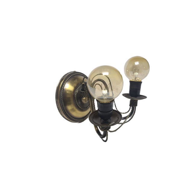 Art Nouveau Two-Armed Wall Lamp, Poland, 1970s For Sale - Image 9 of 18
