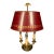 Early 20th Century French Bronze and Tall French Bouillotte Style Table Lamp With Red Hand-Painted Shade For Sale