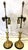 Art Nouveau Antique French Art Nouveau Embossed Brass Candlestick Lamps- A Pair For Sale - Image 3 of 18