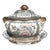 Vintage Gilt Chinoiserie Pink Famille Rose Oval Ceramic Tureen With Lid and Underplate For Sale