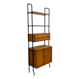 Mid Century Modern Italian Teak Freestanding Wall Unit Bookcase – Vintage Wall Shelving, C. 1950’s For Sale