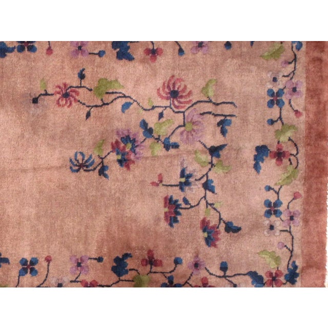 1920s Handmade Antique Art Deco Chinese Rug 3' X 6' For Sale - Image 4 of 6