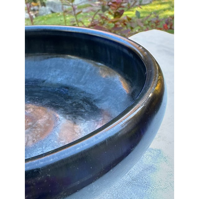 1910s Arts & Crafts New Hampshire Pottery Rare Gunmetal Glaze Bowl For Sale - Image 5 of 13