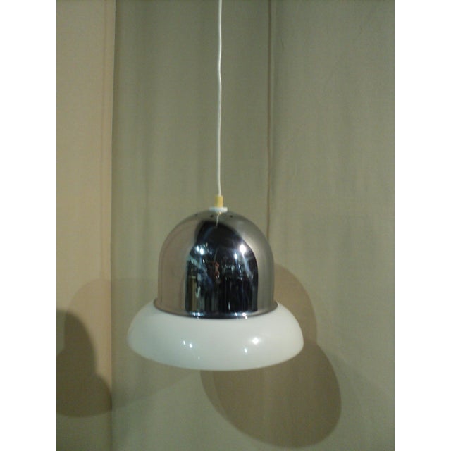 Guzzini Italian Acrylic Glass and Steel Pendant Lamp from Guzzini, 1970s For Sale - Image 4 of 11