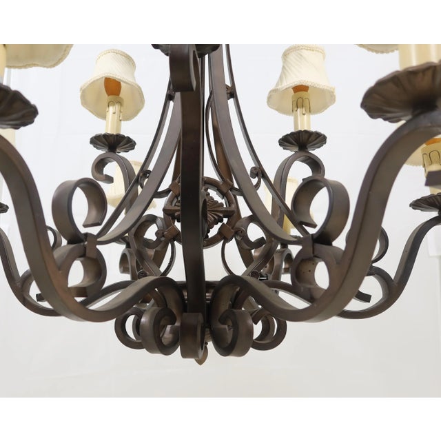 Approx: 20 Years Old Impressive Chandelier Quality Construction Heavy Wrought Iron w. Bronze Finish Offered @ Fraction...