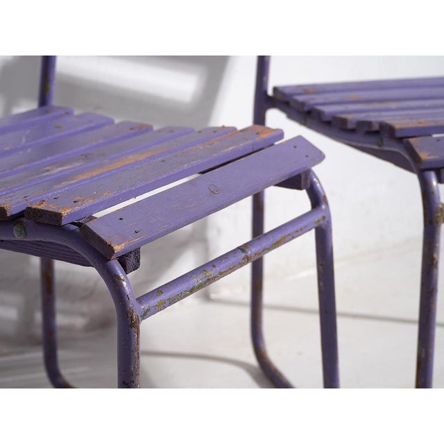 Set of Violet Patio Chairs, 1920s For Sale - Image 4 of 10