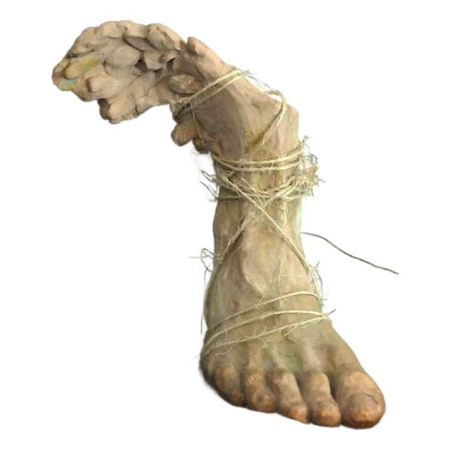 Maryam Pezeshki, Winged Foot Sculpture, Terracotta For Sale