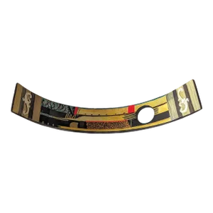 1990s Lacquered Wine Bottle Holder With Print Museum Art