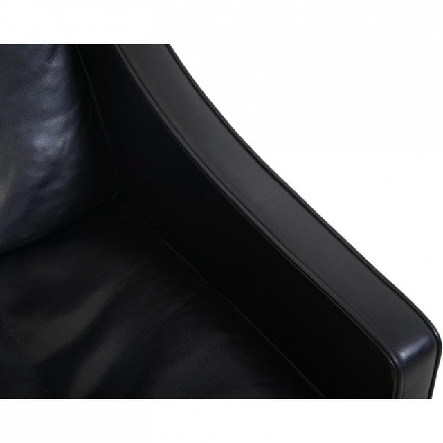 2204 Wing Chair in Black Leather by Børge Mogensen, 2020 For Sale - Image 6 of 16