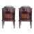 Pair of Italian Marquetry Nightstands With Bronze Crest, Drawers and Doors For Sale