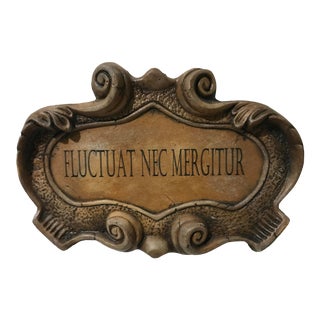 Parisian Coat of Arms Cast Stone Plaque: Fluctuat Nec Mergitur For Sale