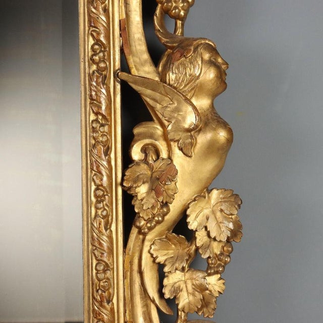Wood Baroque Mirror in Gilded Pine Wood For Sale - Image 7 of 15