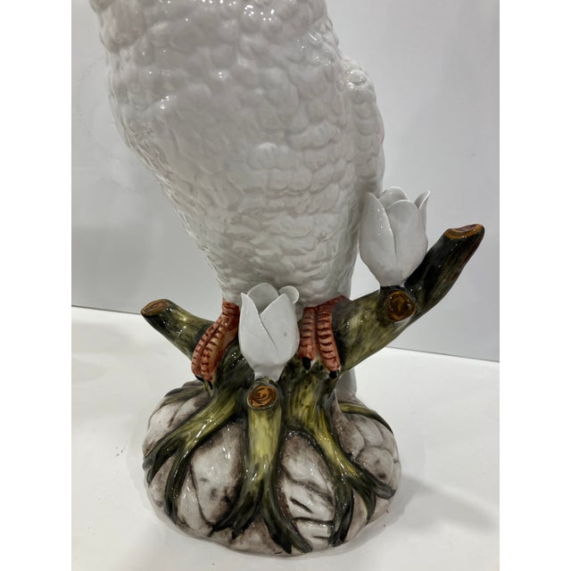 Italian Pair of 1960s Italian Ceramic Cockatoos For Sale - Image 3 of 11