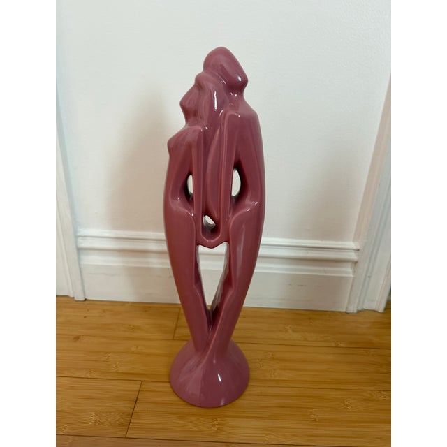 Haeger Man and Woman Postmodern Ceramic Mauve Pink Sculpture Vintage ceramic man and woman sculpture by Haeger Potteries...