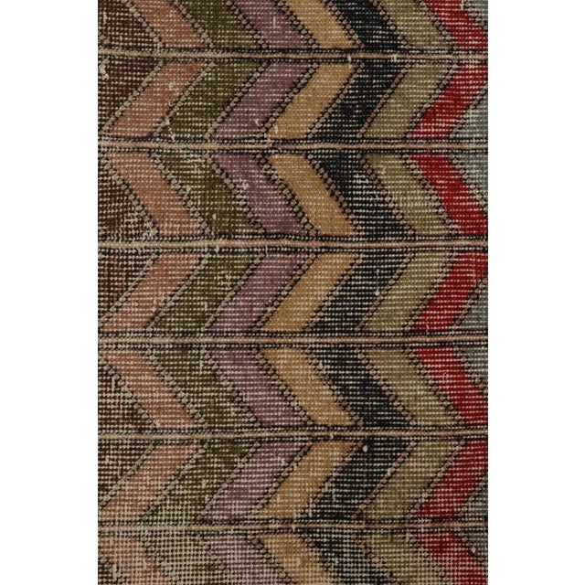 Vintage Zeki Muren Rug in Polychromatic Chevron Patterns - by Rug & Kilim For Sale In New York - Image 6 of 8