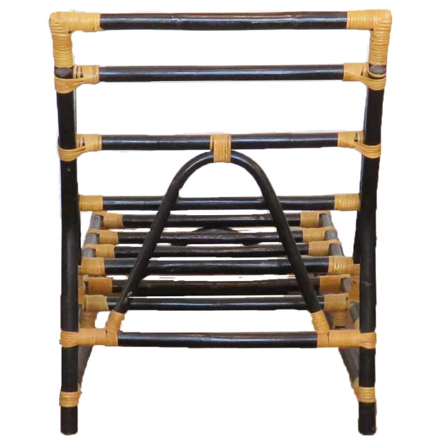 Black 1950s Natural Bamboo / Rattan 3-Seat Sectional Sofa in the Style of John Wisner for Ficks Reed For Sale - Image 8 of 10