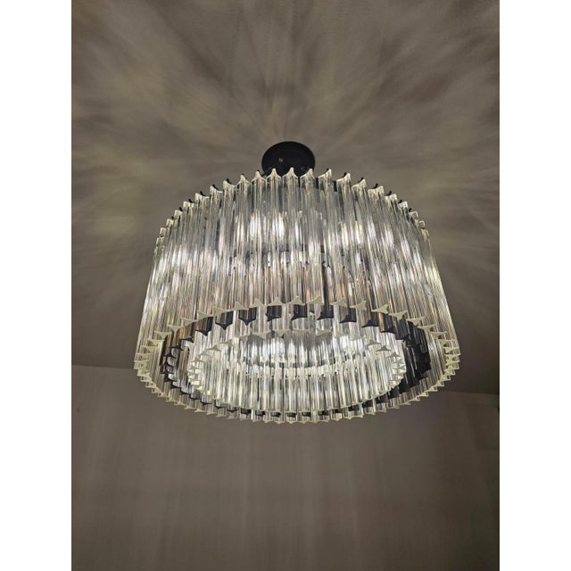 Vintage Trihedral Ceiling Light with Murano Glass Prisms, 1957 For Sale - Image 11 of 11