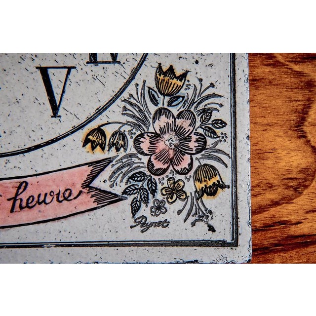 Stoneware Wall Clock attributed to Raymond Peynet, 1960s For Sale - Image 6 of 9