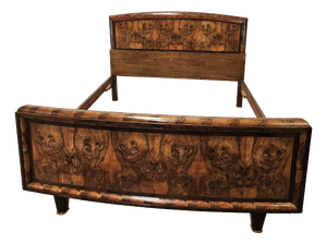 Tuscan Art Deco Double Bed in Briar, 1940