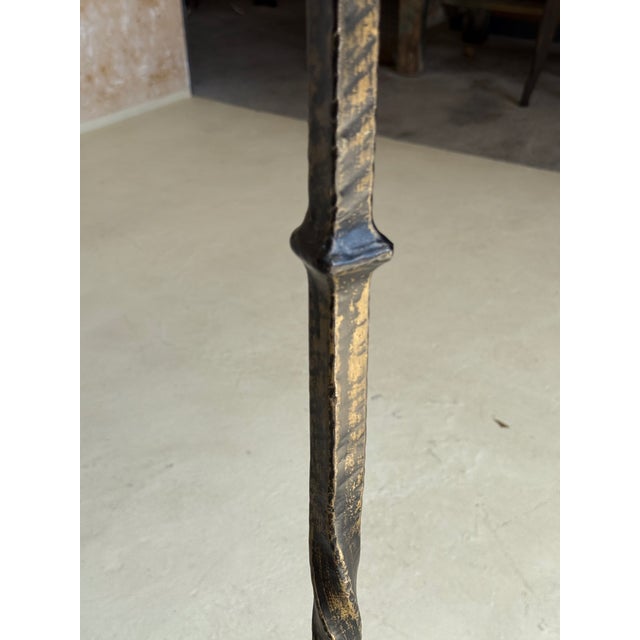 Black Spanish 1950's Iron Floor Lamp With Twisted Stem With Patinated Finish For Sale - Image 8 of 18