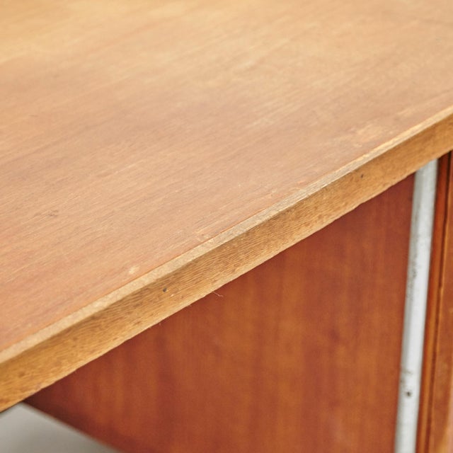 Wood Large Bauhaus Desk in Wood and Tubular Metal, 1930 For Sale - Image 7 of 18