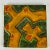 Early 20th Century Decorative American Encaustic Tile (Aetco) With Modern Design in Orange-Yellow & Green For Sale - Image 4 of 8
