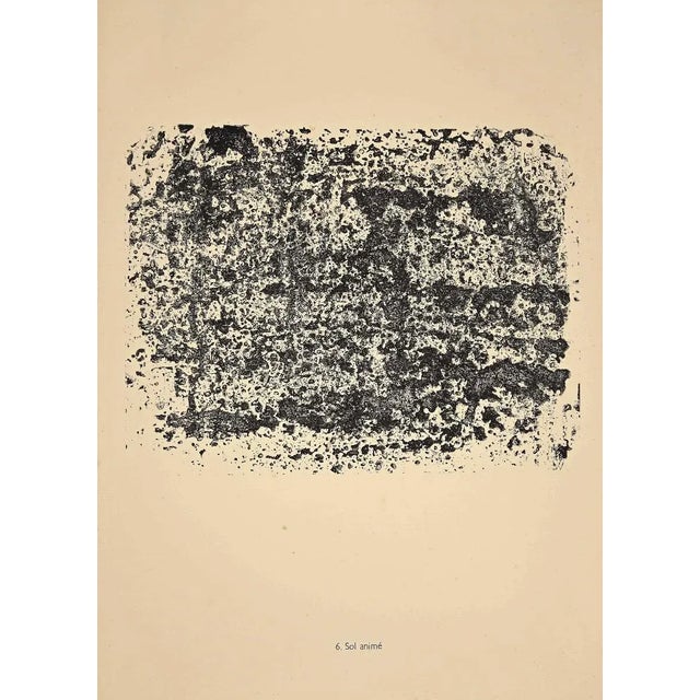Sol Animè is an original lithograph on watermarked paper ''Arc''. Abstract composition by the French artist Jean Dubuffet,...