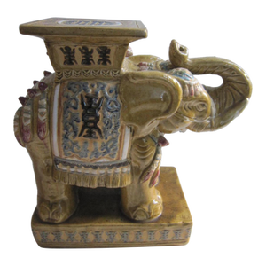 Rare Elephant Garden Stool, Artist Signed