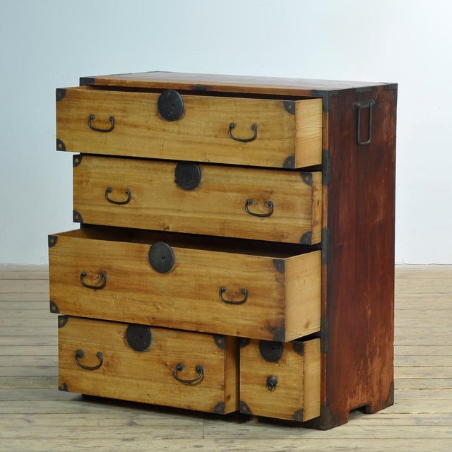 Japanese Tansu Chest of Drawers, 1870 For Sale - Image 4 of 14